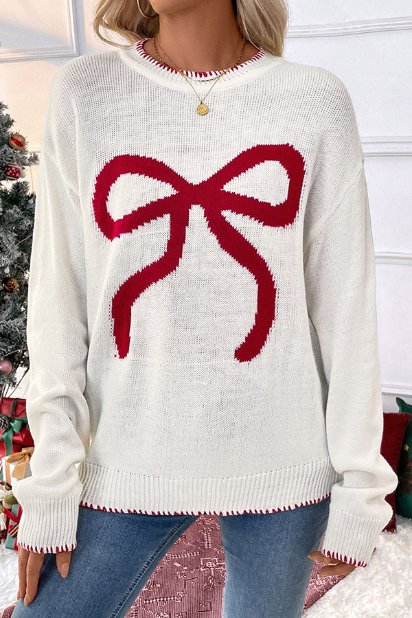 Faithlyn - Elegante maglione caldo con stampa fiocco