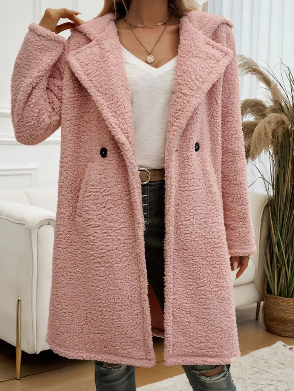 Golda - Giacca lunga elegante e calda in fleece