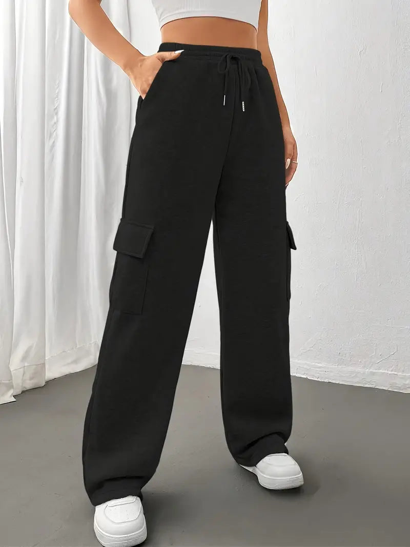 Bonnie - Pantaloni da jogging con gamba dritta e tasche a patta