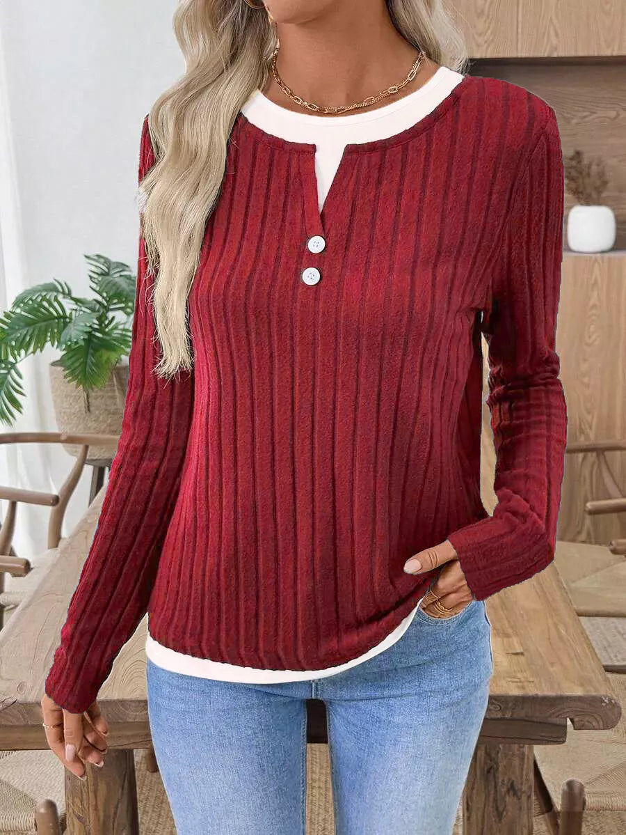 Fanny - Felpa a maniche lunghe in maglia a coste elegante