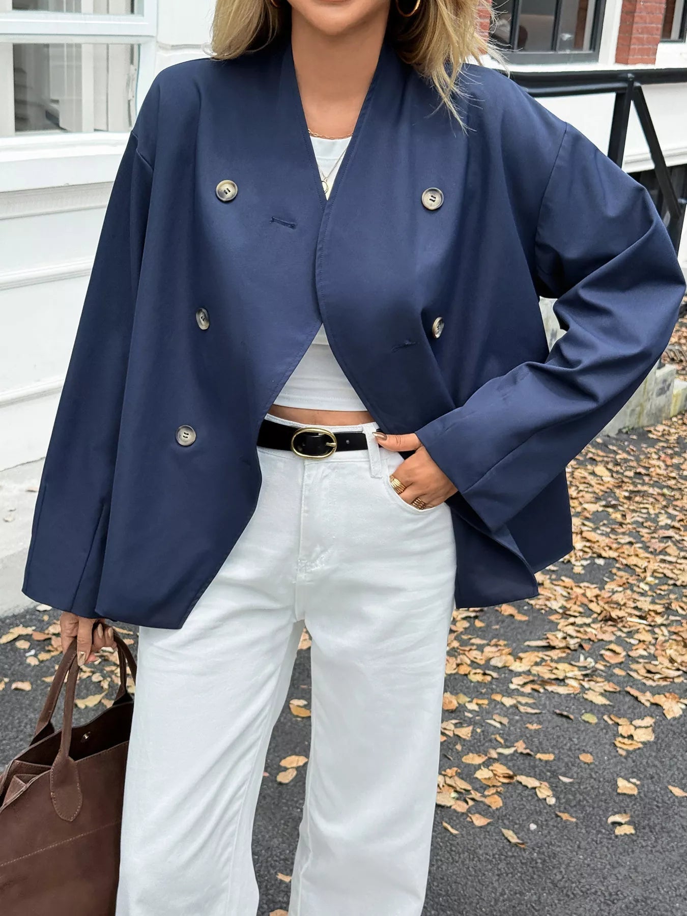 Rhoda - Elegante cappotto doppiopetto a maniche lunghe
