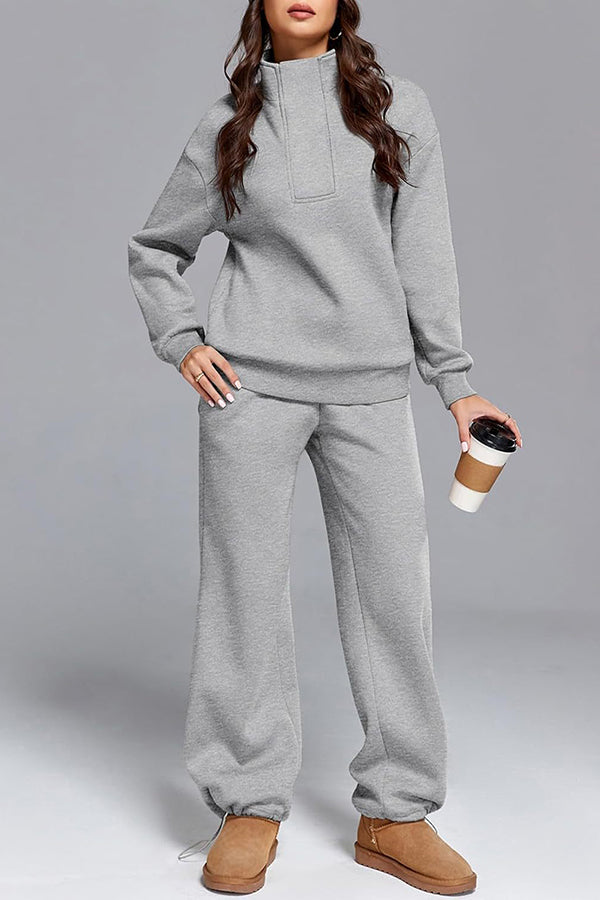 Fabiana - Set caldo e confortevole composto da maglione e pantaloni larghi