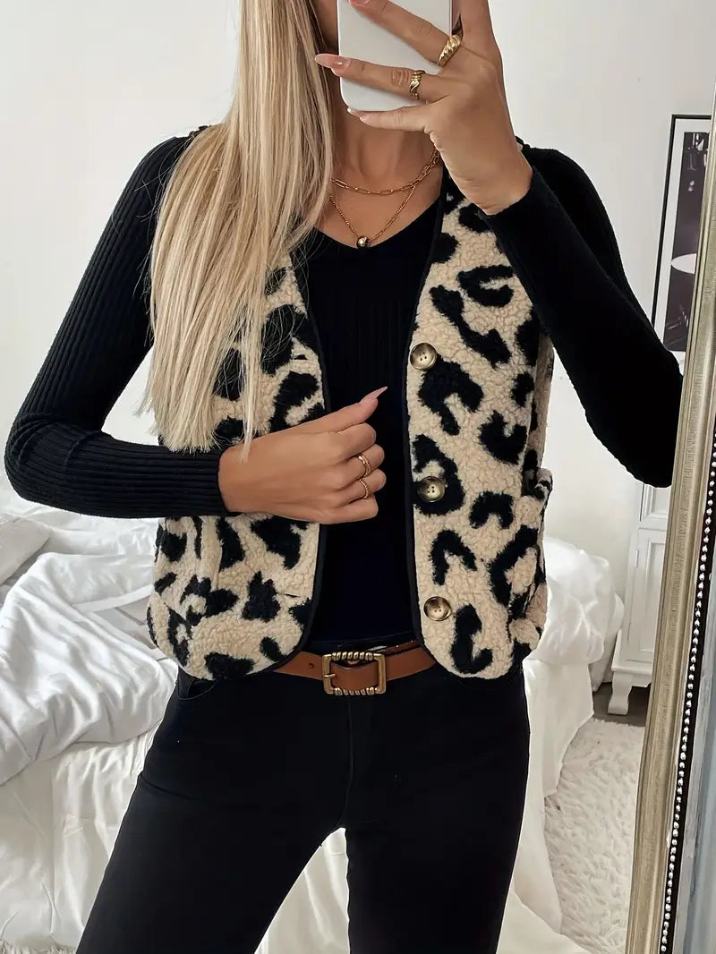 Paola – Elegante gilet in pile senza maniche