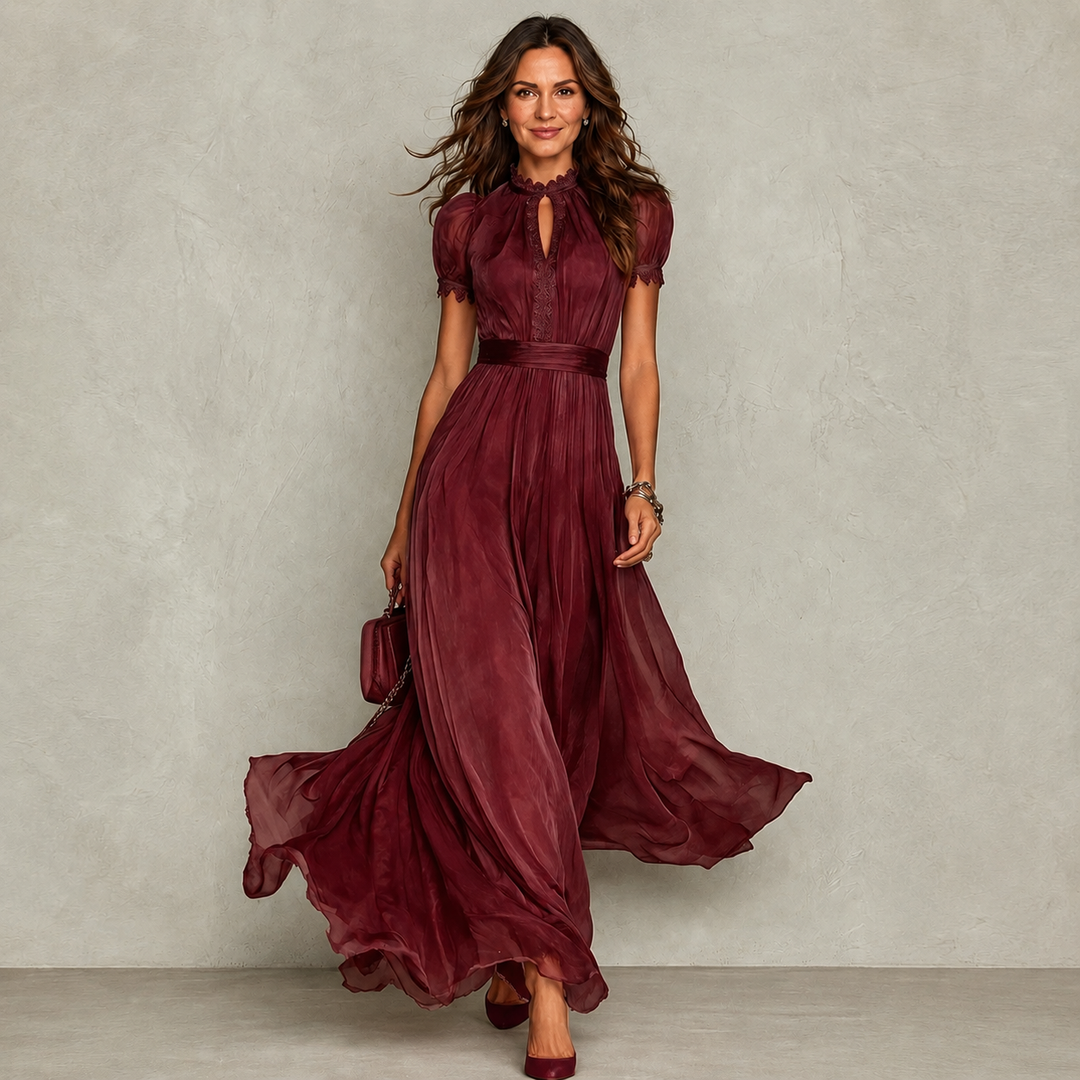 Abito Maxi Plissettato Elegante da Donna