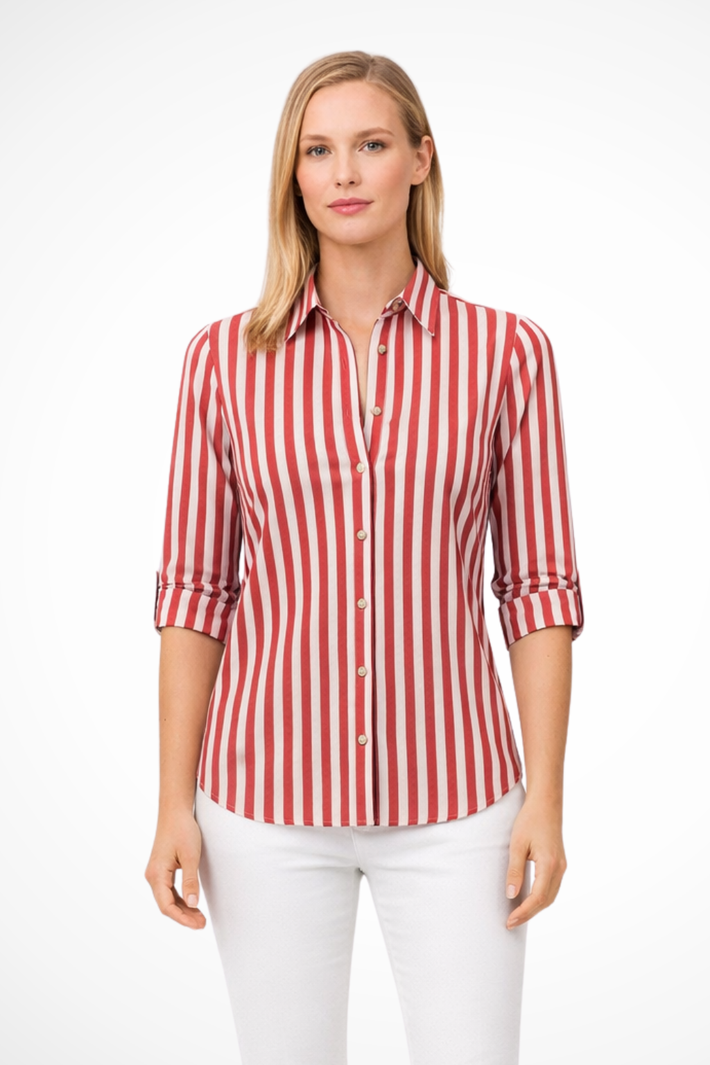 Blusa da Donna a Righe con Vestibilità Slim