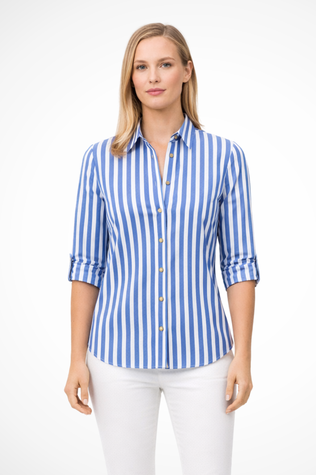 Blusa da Donna a Righe con Vestibilità Slim