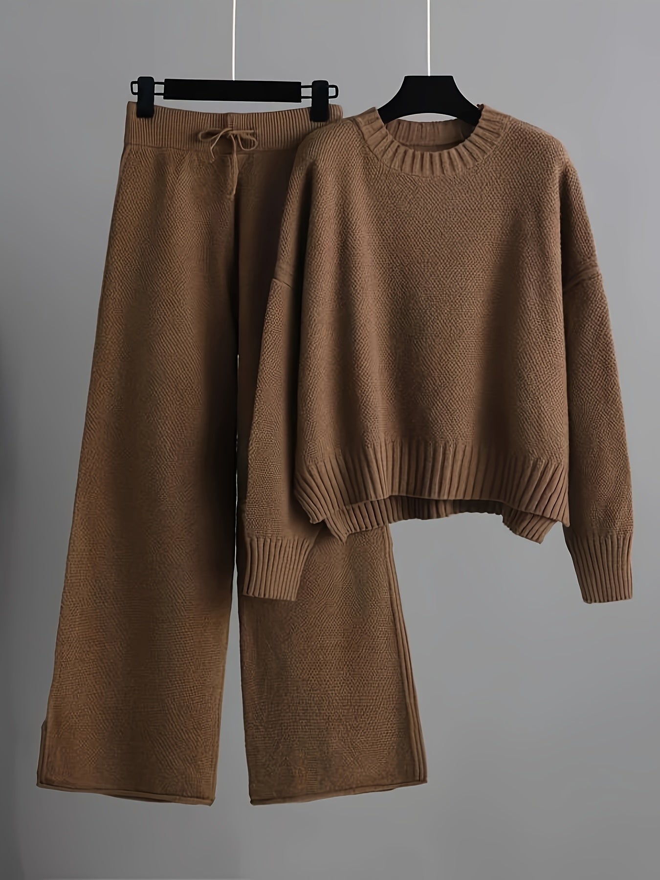 Razia - Elegante set composto da maglione ampio e pantaloni a gamba larga