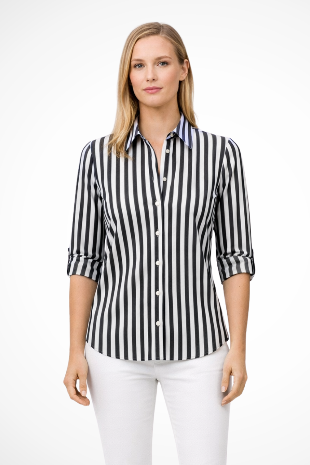 Blusa da Donna a Righe con Vestibilità Slim
