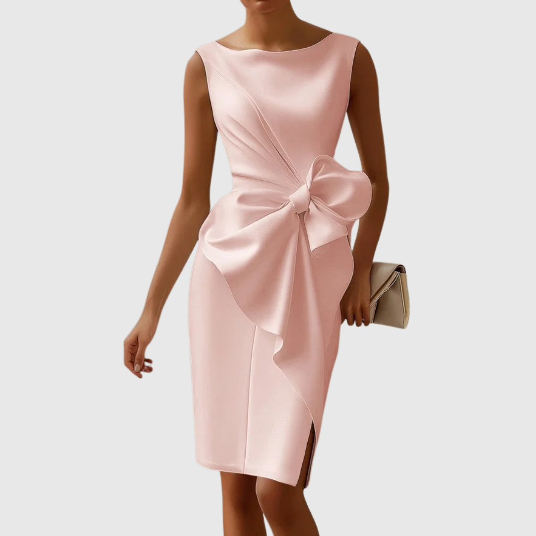 Abito Midi Aderente con Fiocco da Donna