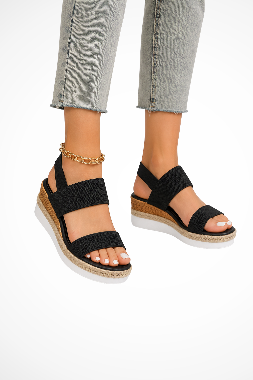 Sandali Espadrillas con Fasce Elastiche da Donna