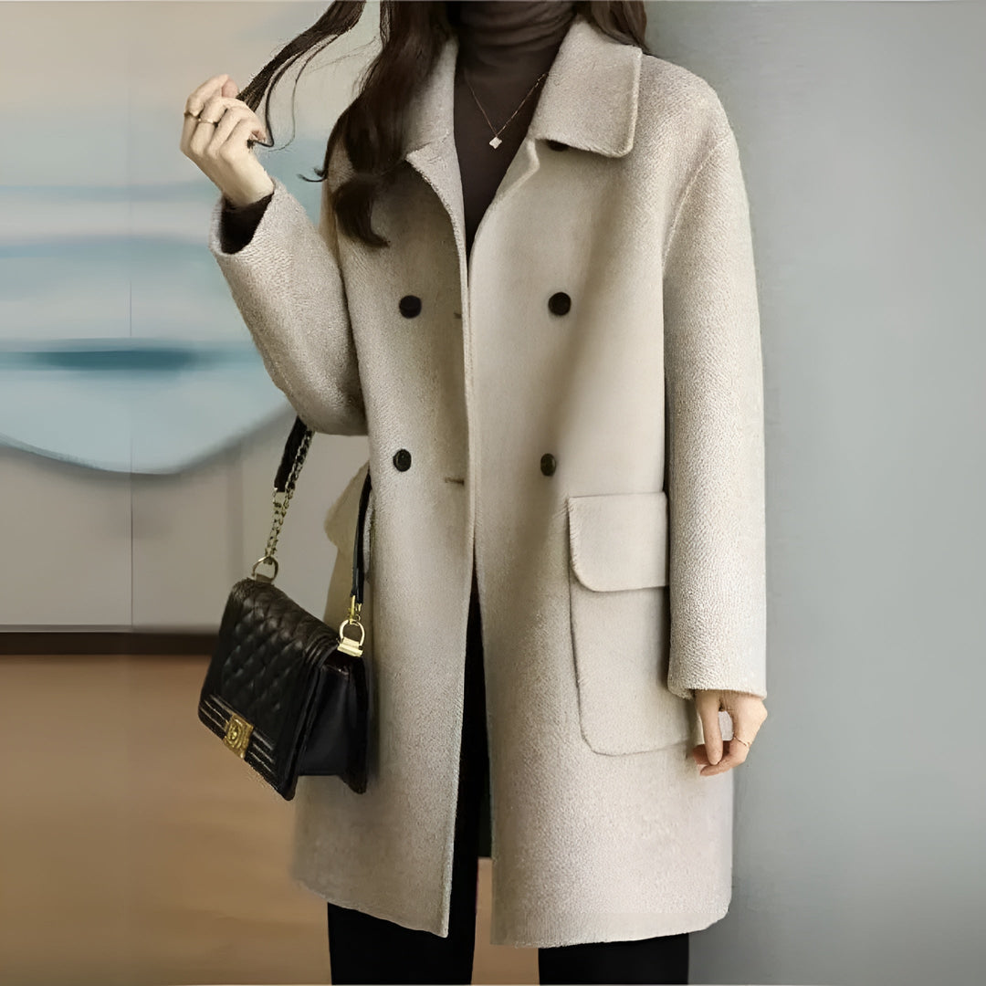 Ericca - Elegante cappotto caldo con bottoni