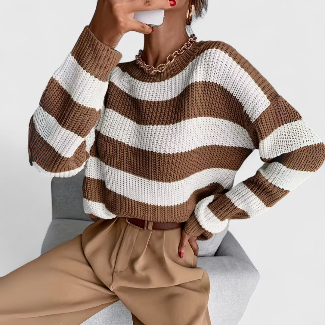 Zonia - Maglione caldo a righe chic