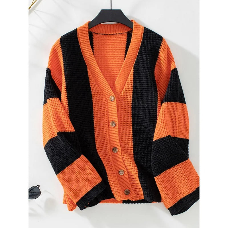 Brittney - Cardigan elegante in maglia a righe
