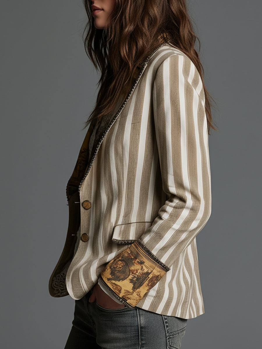 Blazer Sartoriale da Donna a Righe Decise