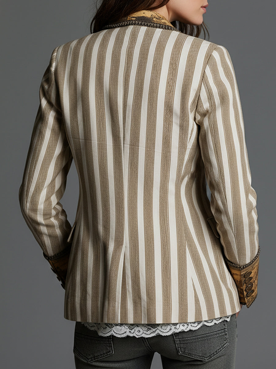 Blazer Sartoriale da Donna a Righe Decise