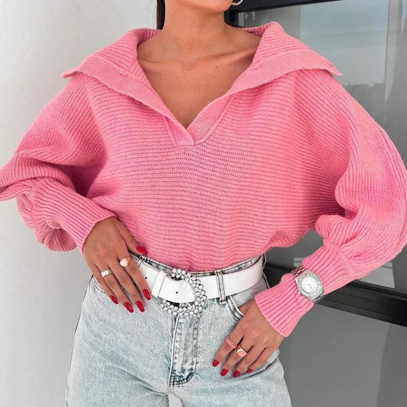 Beverlie - Maglione elegante cropped dalla vestibilità ampia