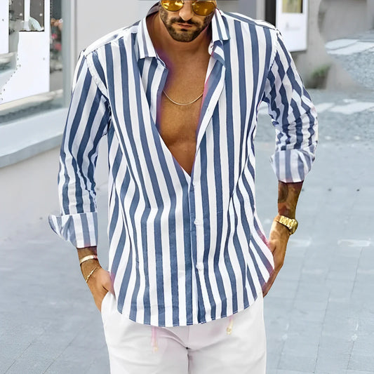 Martin - Camicia da uomo a righe per l'estate