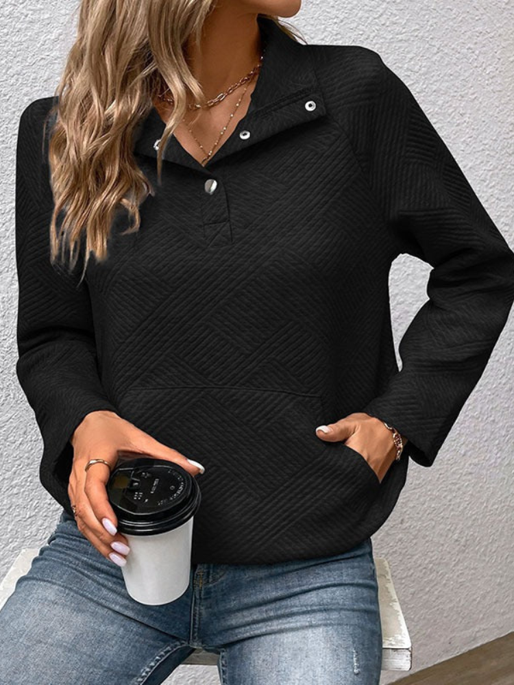 Varina - Felpa casual ed elegante a collo alto in maglia