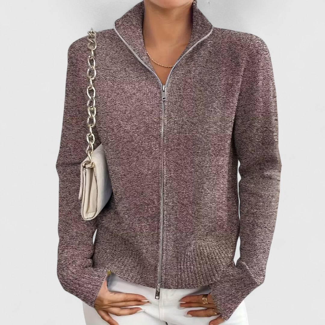 Nomi - Cardigan caldo a zip in maglia