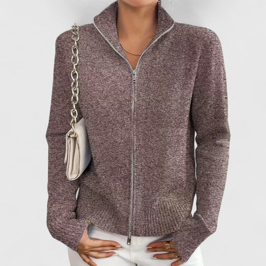Nomi - Cardigan caldo a zip in maglia