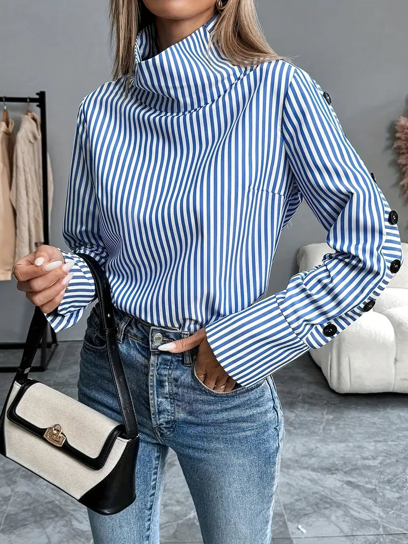 Amara - Camicia a righe a maniche lunghe per donna