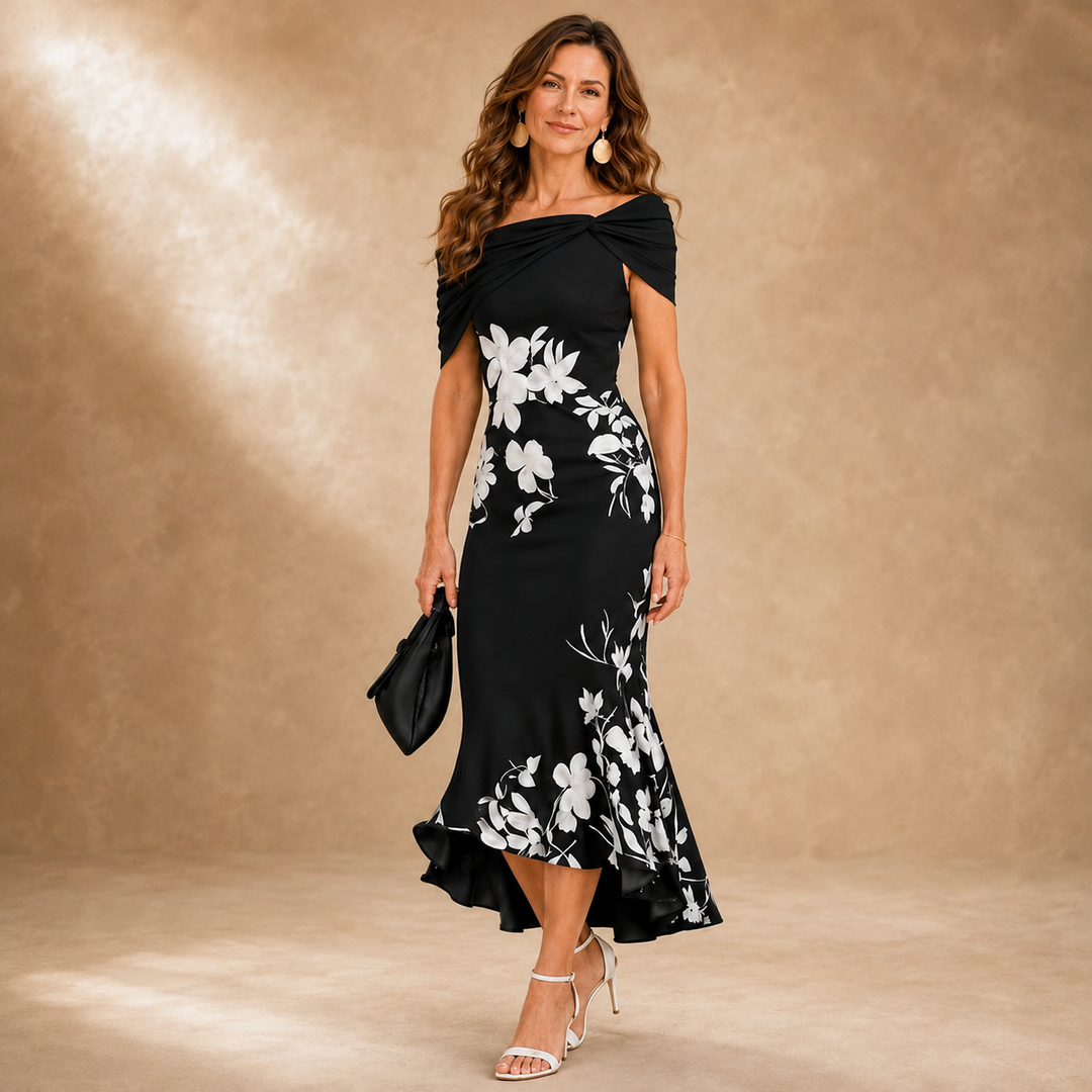 Abito Midi Floreale Fluido da Donna
