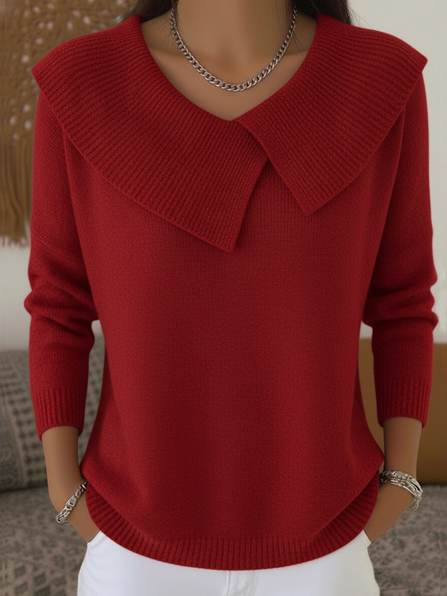 Jannessa - Maglione in Maglia Elegante con Colletto