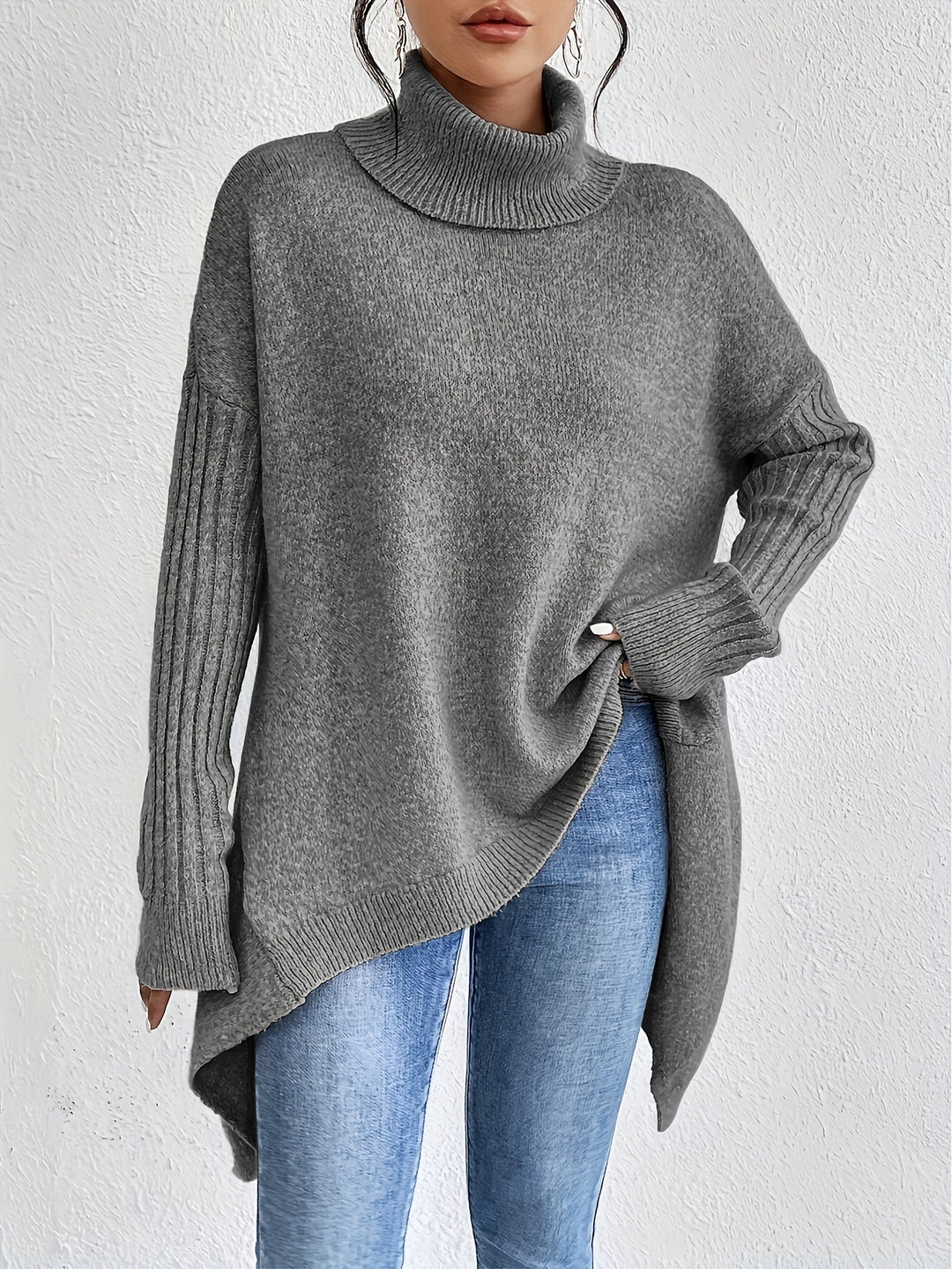 Lanea - Maglione elegante, comodo e dalla vestibilità morbida con collo alto