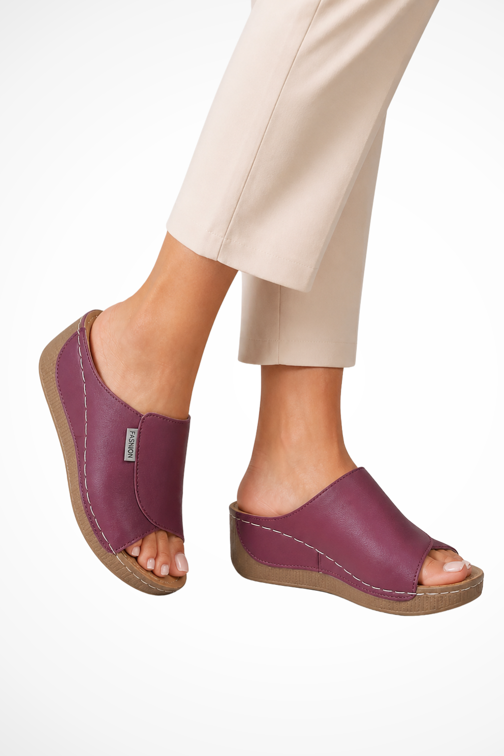 Sabot con Zeppa e Punta Aperta da Donna