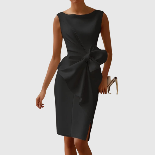 Abito Midi Aderente con Fiocco da Donna