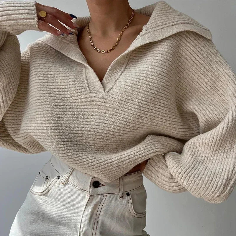 Beverlie - Maglione elegante cropped dalla vestibilità ampia