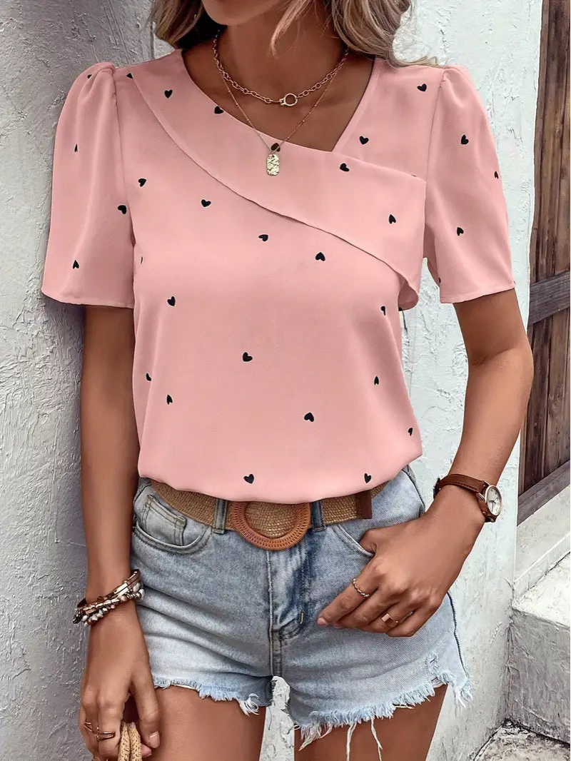 Mae - Blusa elegante a maniche corte con stile raffinato