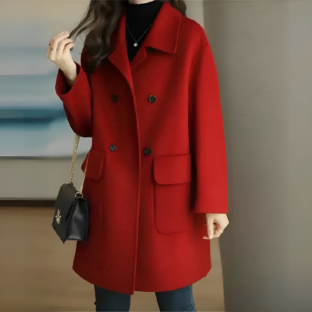 Ericca - Elegante cappotto caldo con bottoni