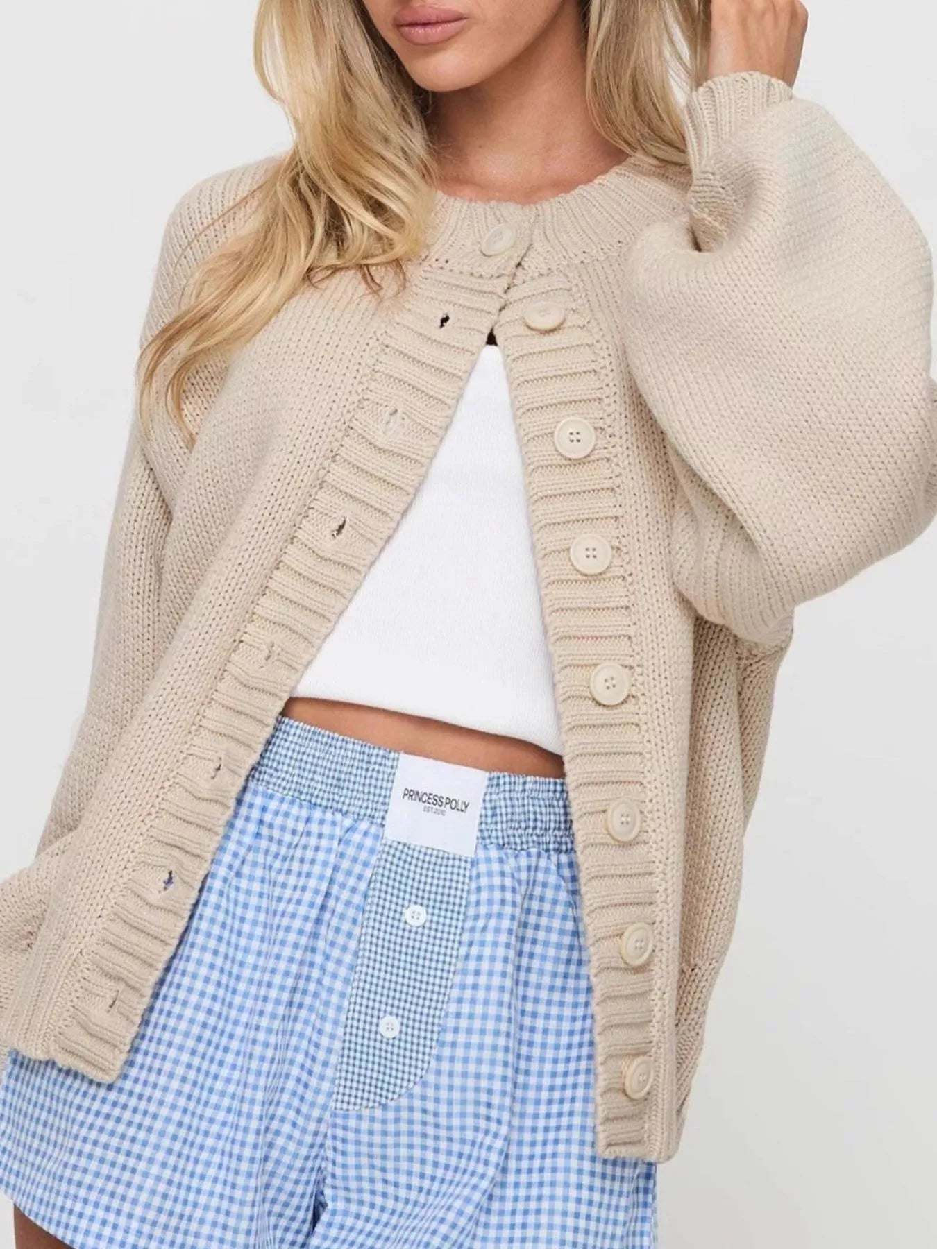 Izabella - Cardigan in Maglia Caldo ed Elegante con Bottoni