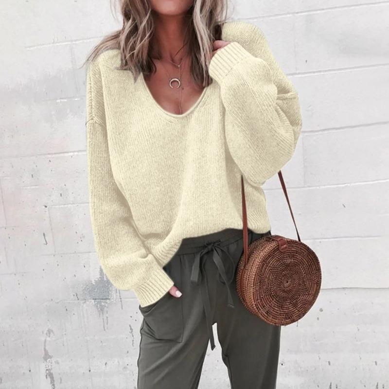Daisey - Maglione caldo e morbido con scollo a V