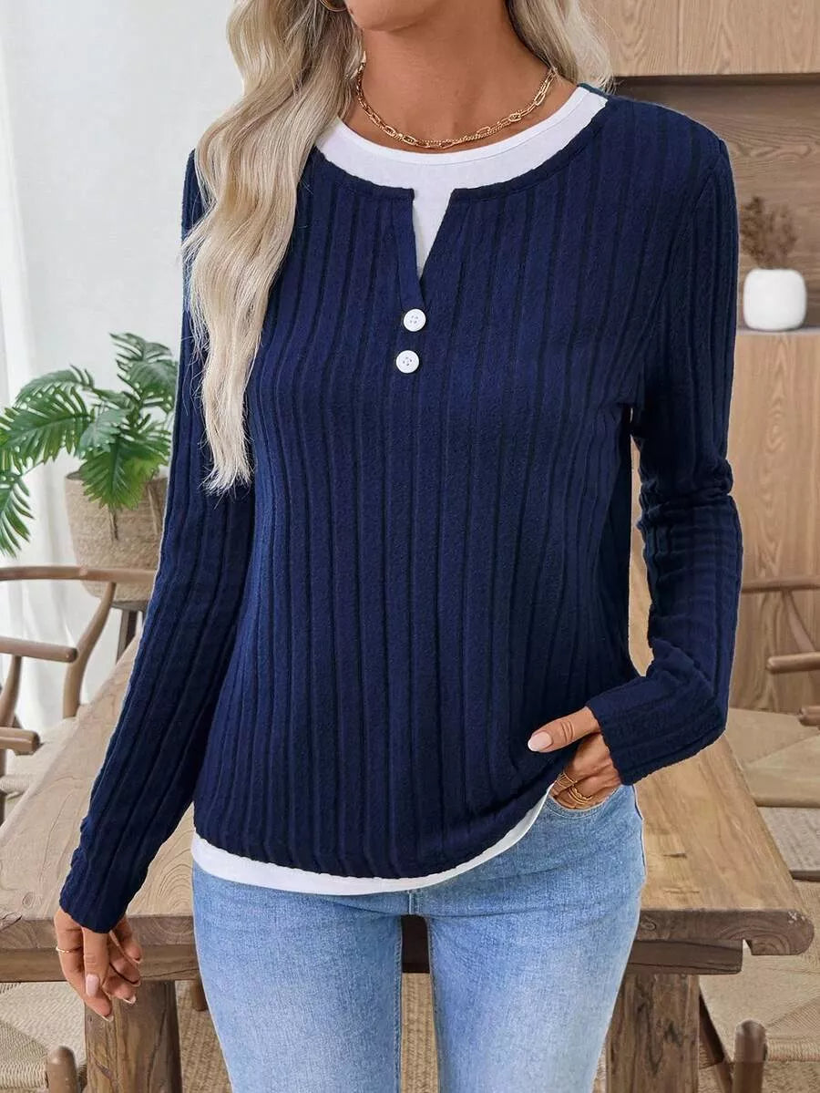 Fanny - Felpa a maniche lunghe in maglia a coste elegante