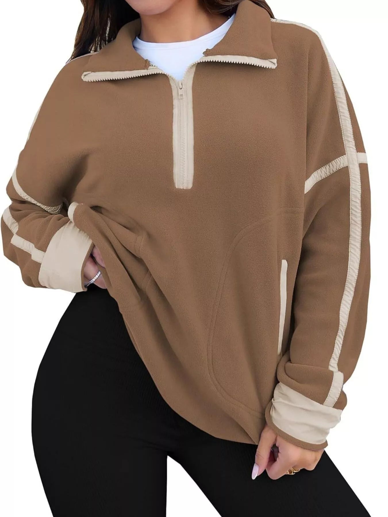 Elenna - Maglione casual elegante con mezza zip