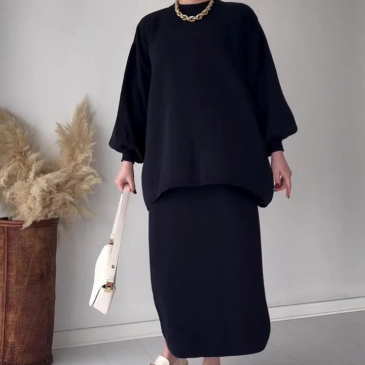 Keilani - Elegante completo con maglione caldo e gonna