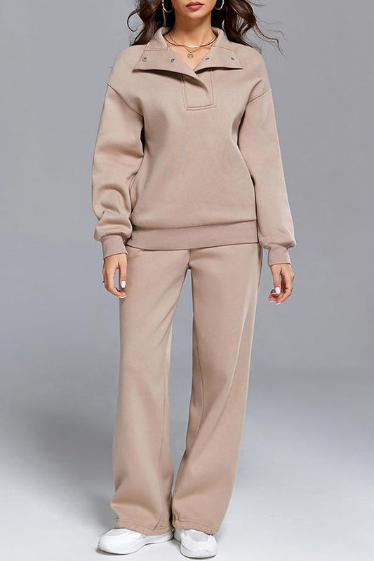 Fabiana - Set caldo e confortevole composto da maglione e pantaloni larghi