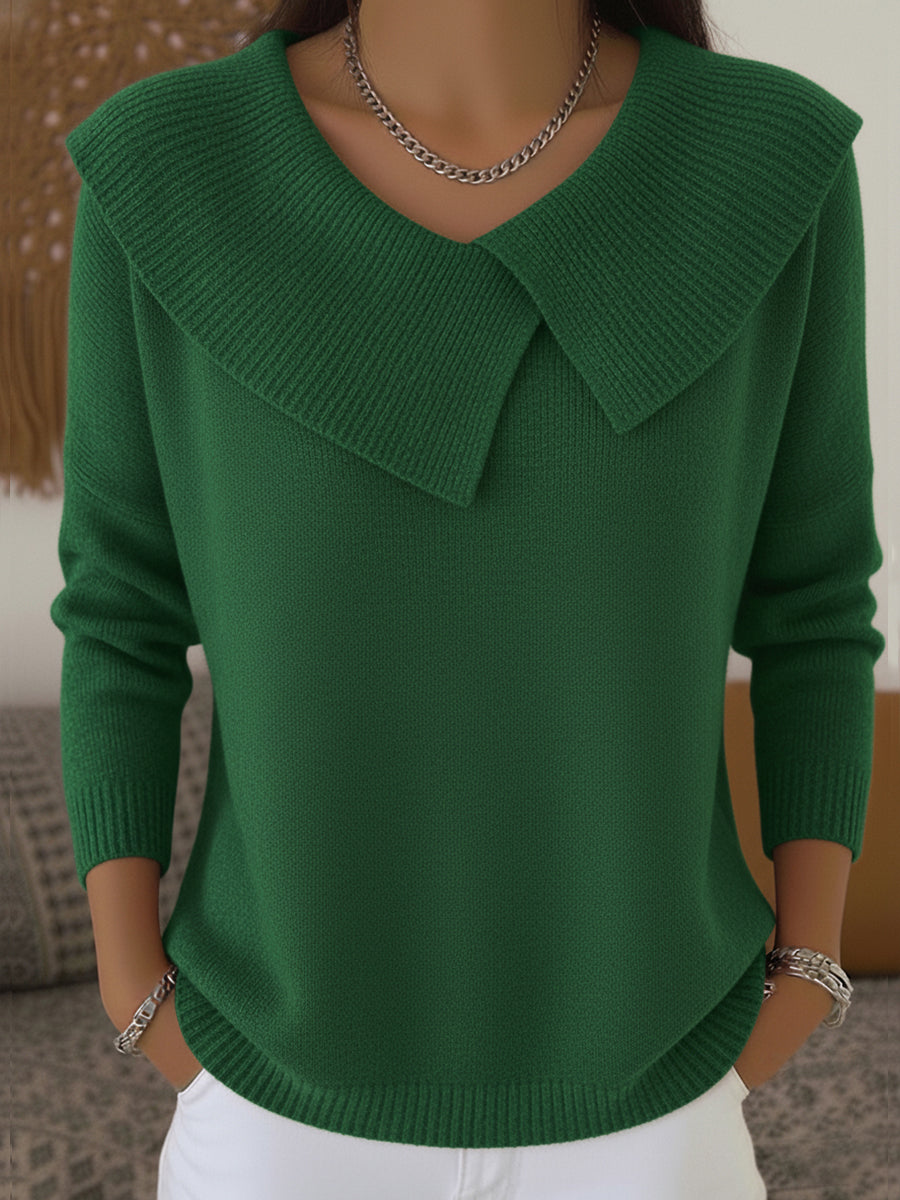 Jannessa - Maglione in Maglia Elegante con Colletto