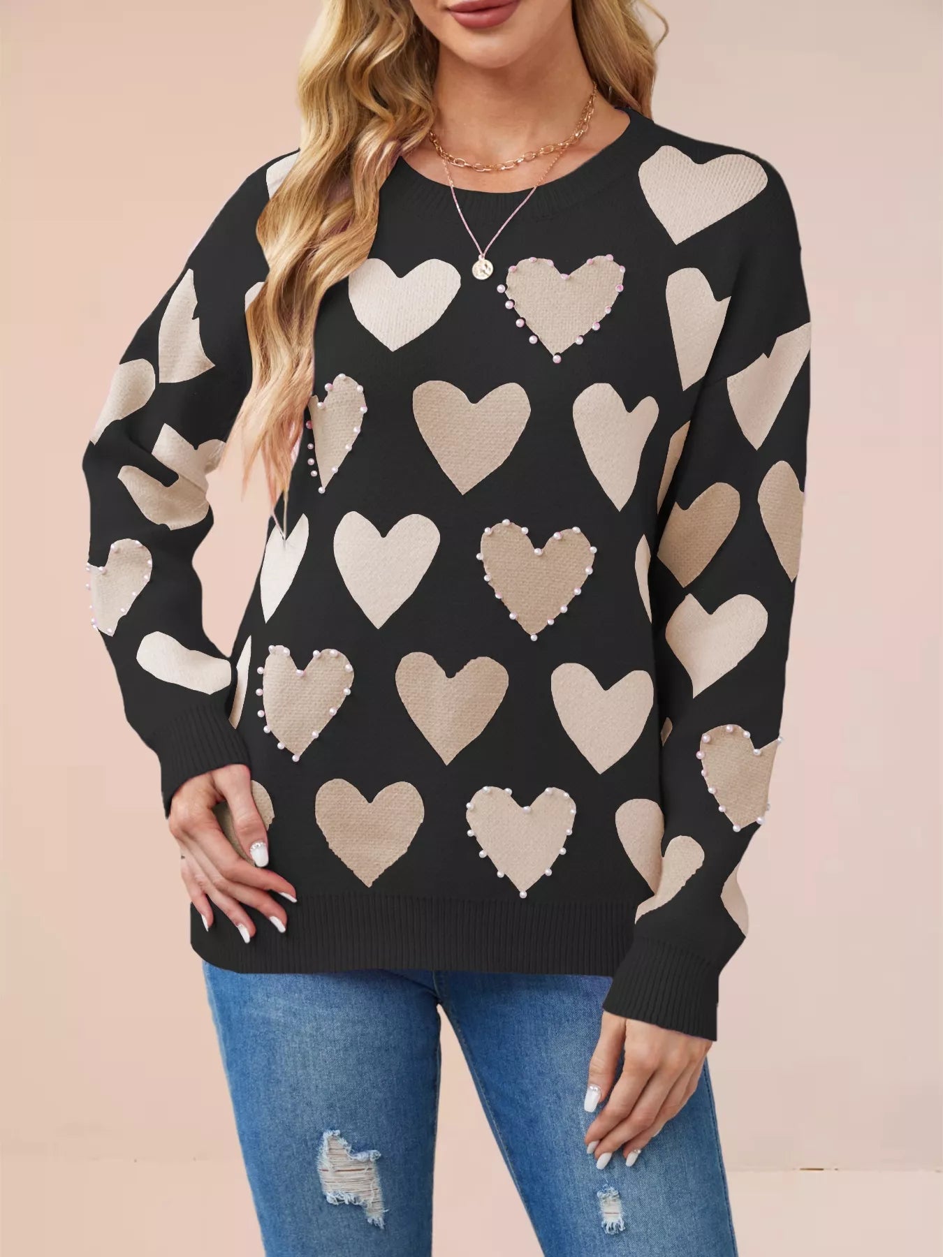 Valkyrie - Maglione caldo e accogliente con motivo a cuore