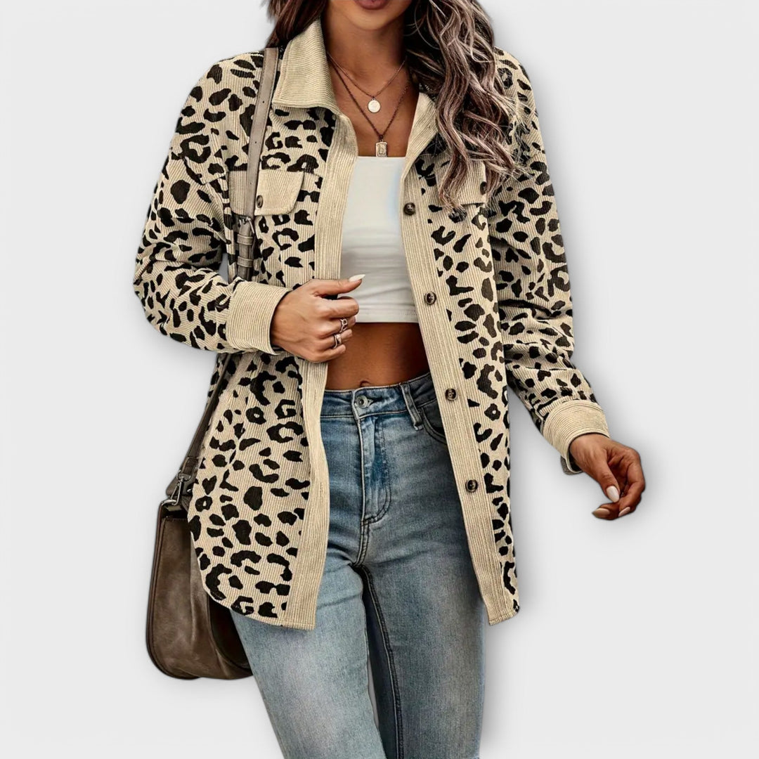 Melanie - Giacca versatile ed elegante con bottoni leopardati