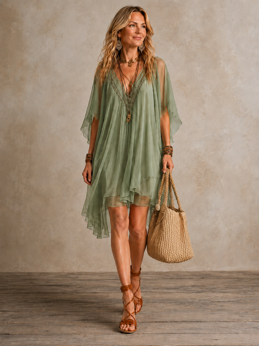 Abito Mini Elegante con Volant da Donna