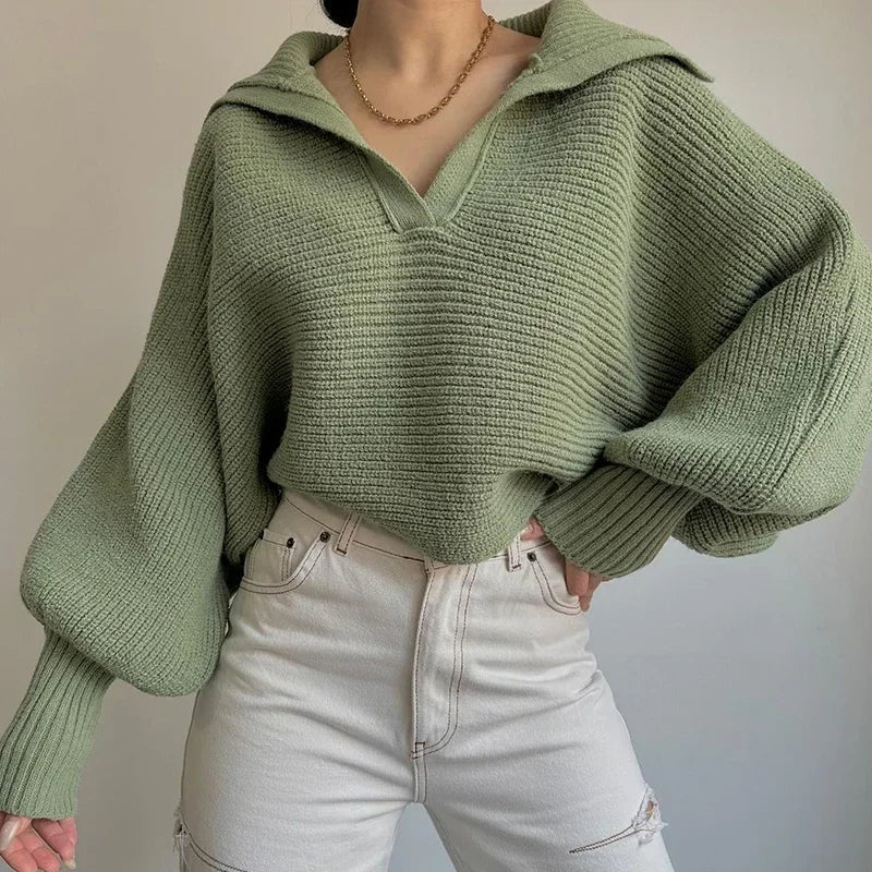 Beverlie - Maglione elegante cropped dalla vestibilità ampia