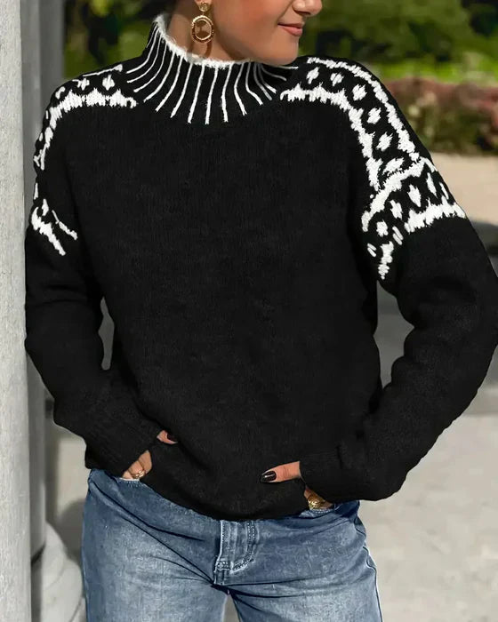 Alayah - Maglione dolcevita lavorato a maglia caldo ed elegante