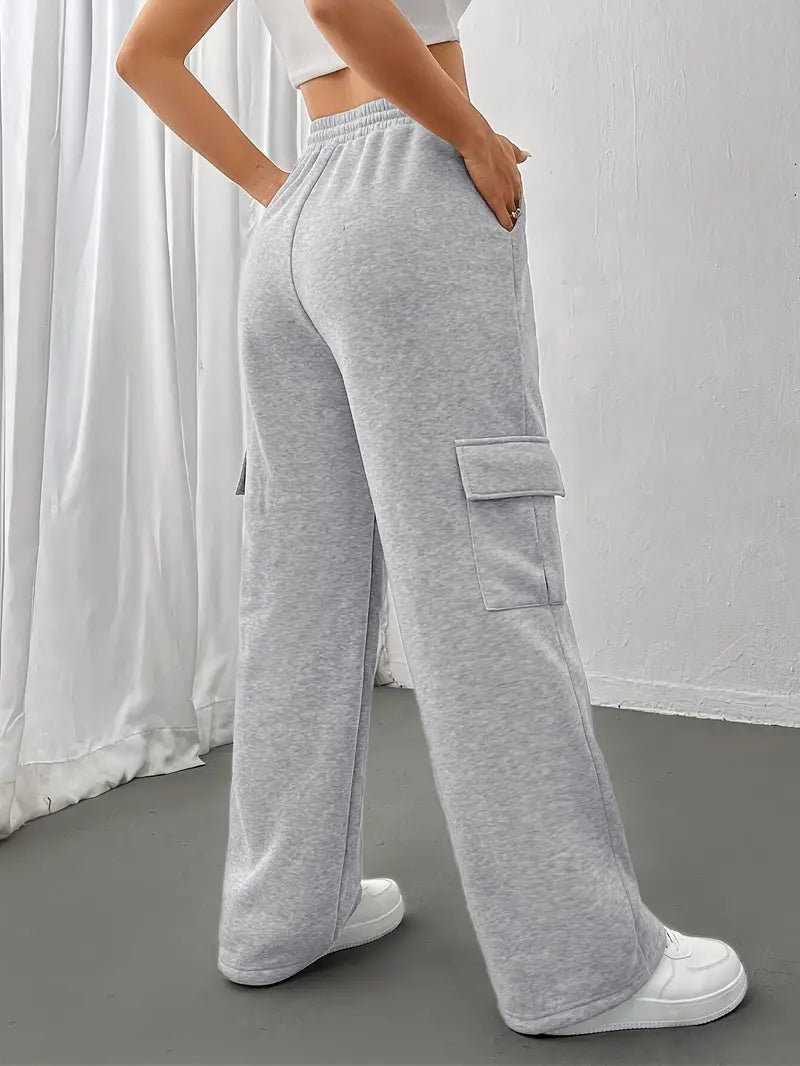 Bonnie - Pantaloni da jogging con gamba dritta e tasche a patta