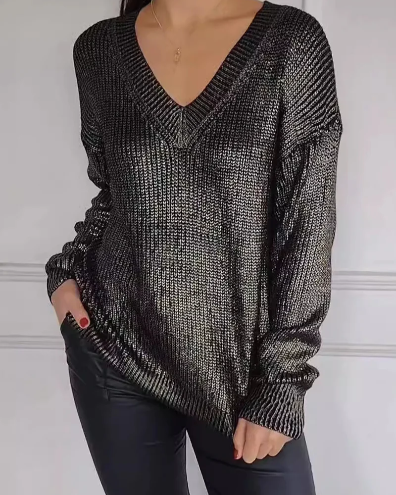 Renesmae - Maglione casual a V caldo e confortevole
