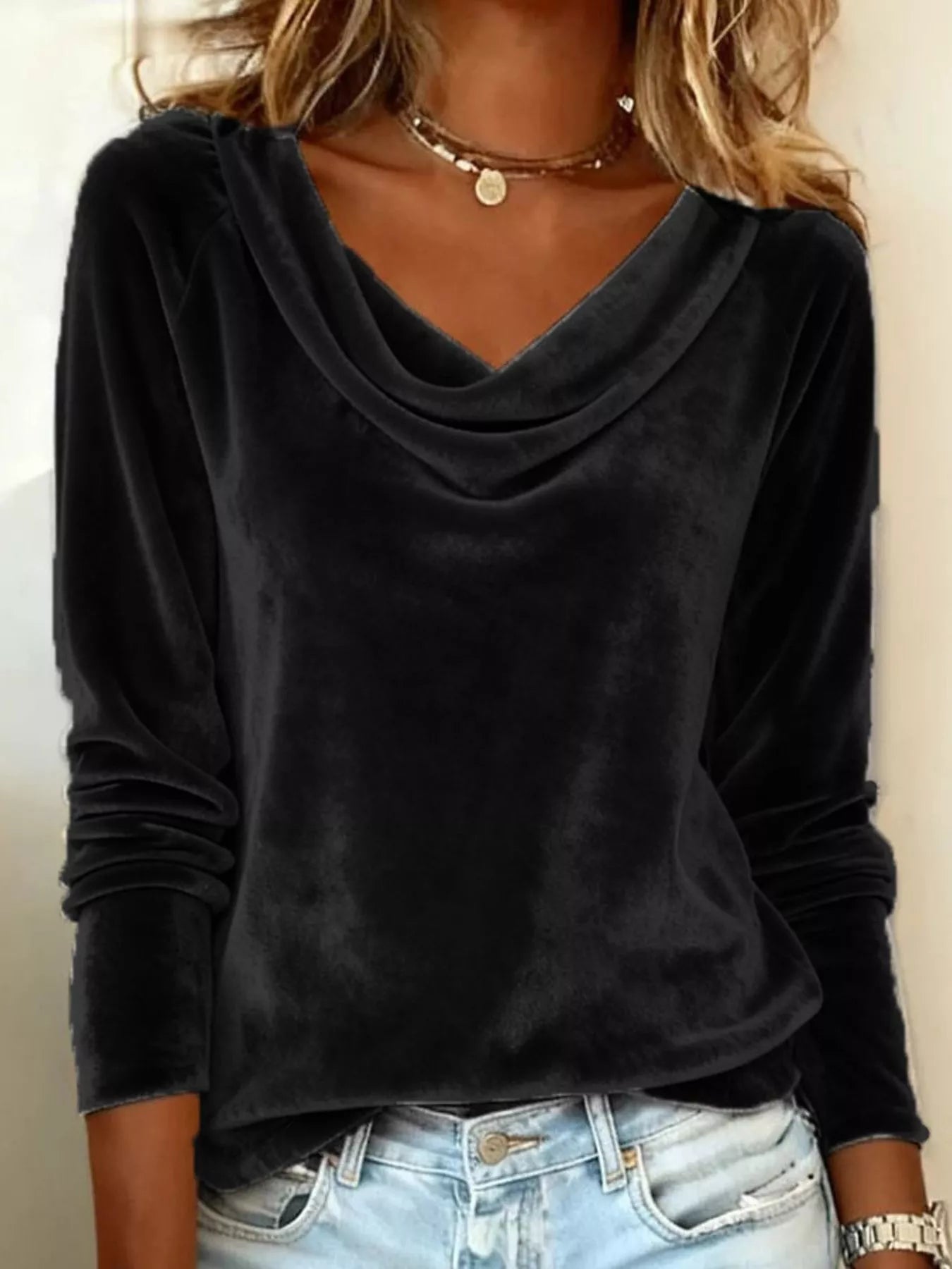 Dara - Felpa chic a maniche lunghe con scollo a cappuccio