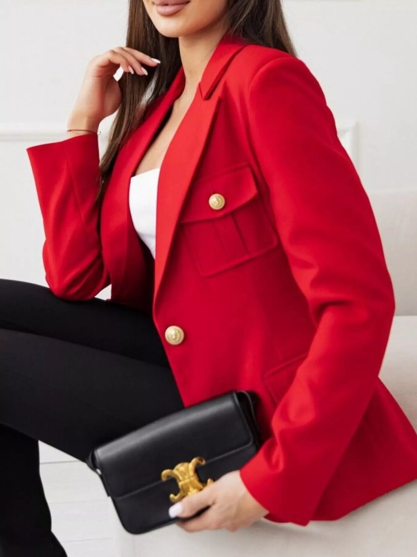 Emillia - Blazer elegante con colletto a revers e bottone singolo
