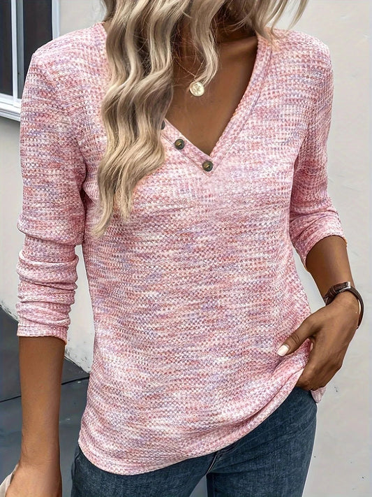 Adrianna - Felpa elegante a maniche lunghe con scollo a V